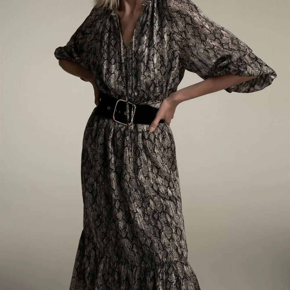 NWT ZARA ANIMAL PRINT MIDI DRESS size S - Picture 4 of 11